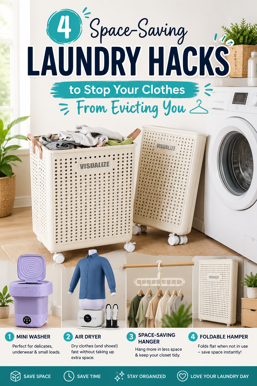 4 Space-Saving Laundry Hacks to Stop Your Clothes From Evicting You