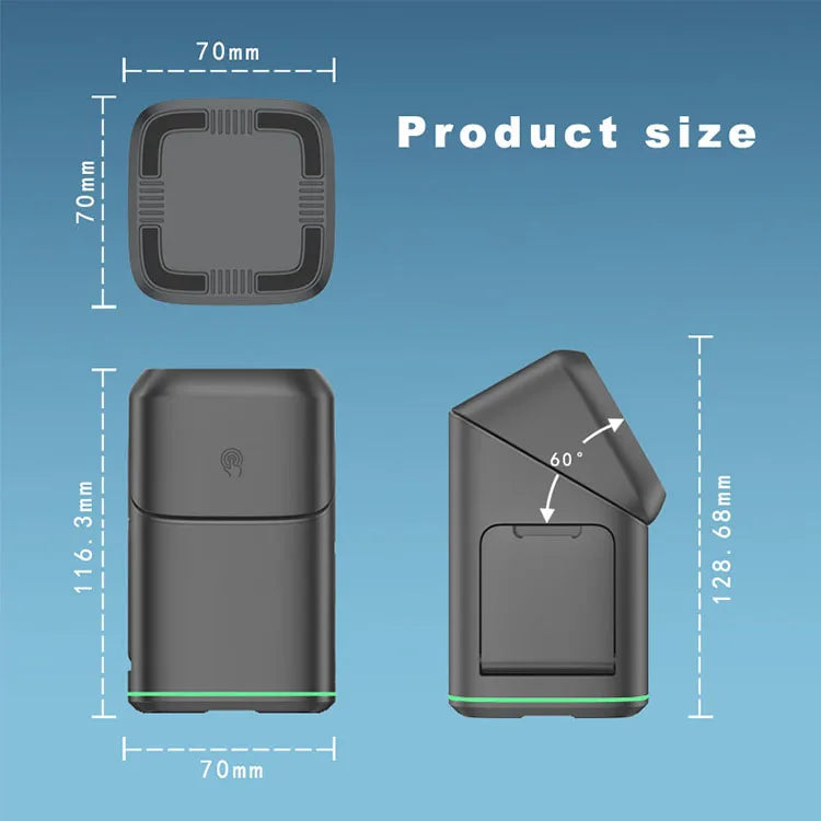 2025 Newest Universal Magnetic Charging Stand Cube Rotational 3 in 1 Touch Auto Rotation Wireless Charger With Light