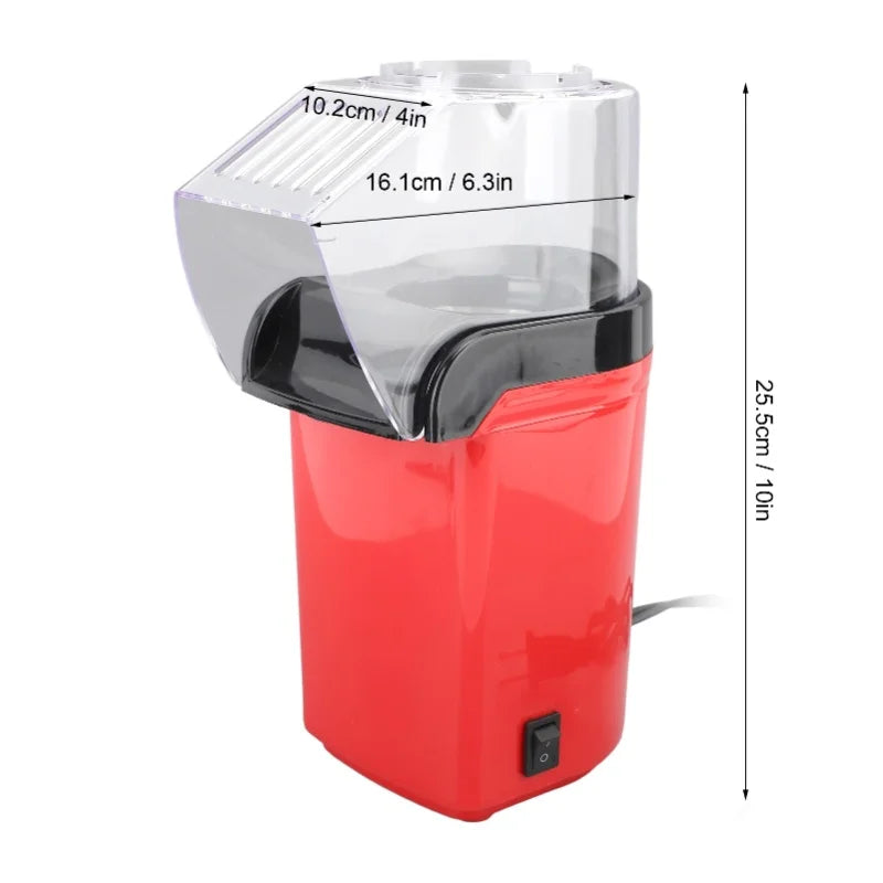 1200W Electric Hot Air Popcorn Maker Oil-Free Fast Popping One-Touch Operation Home Use Popcorn Machine