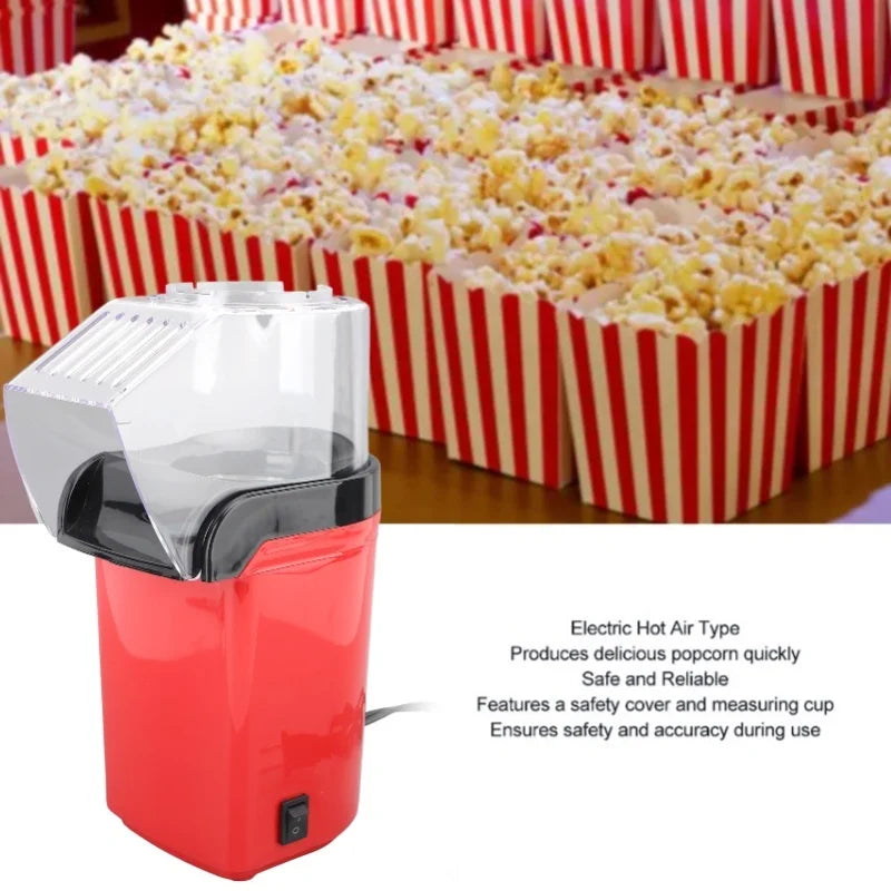 1200W Electric Hot Air Popcorn Maker Oil-Free Fast Popping One-Touch Operation Home Use Popcorn Machine