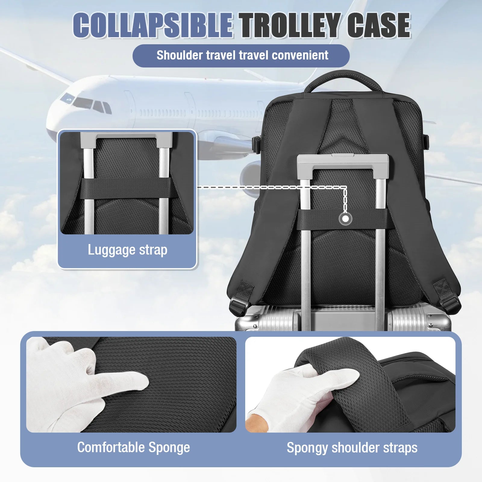 Vacuum Compression Backpack Ryanair 40x30x20 Travel Backpack EasyJet Wizzair Cabin Bag 15.6" Laptop Bag Men Backpack,Storage Bag