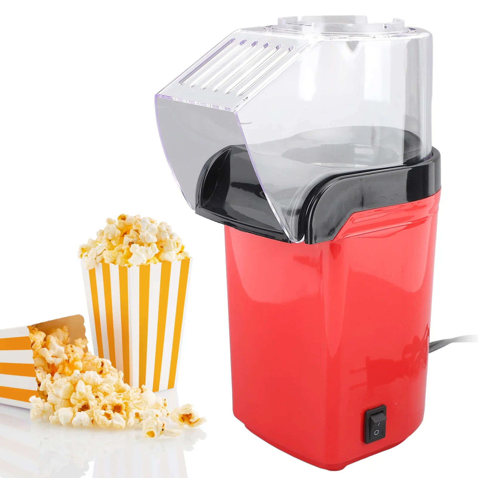 1200W Electric Hot Air Popcorn Maker Oil-Free Fast Popping One-Touch Operation Home Use Popcorn Machine