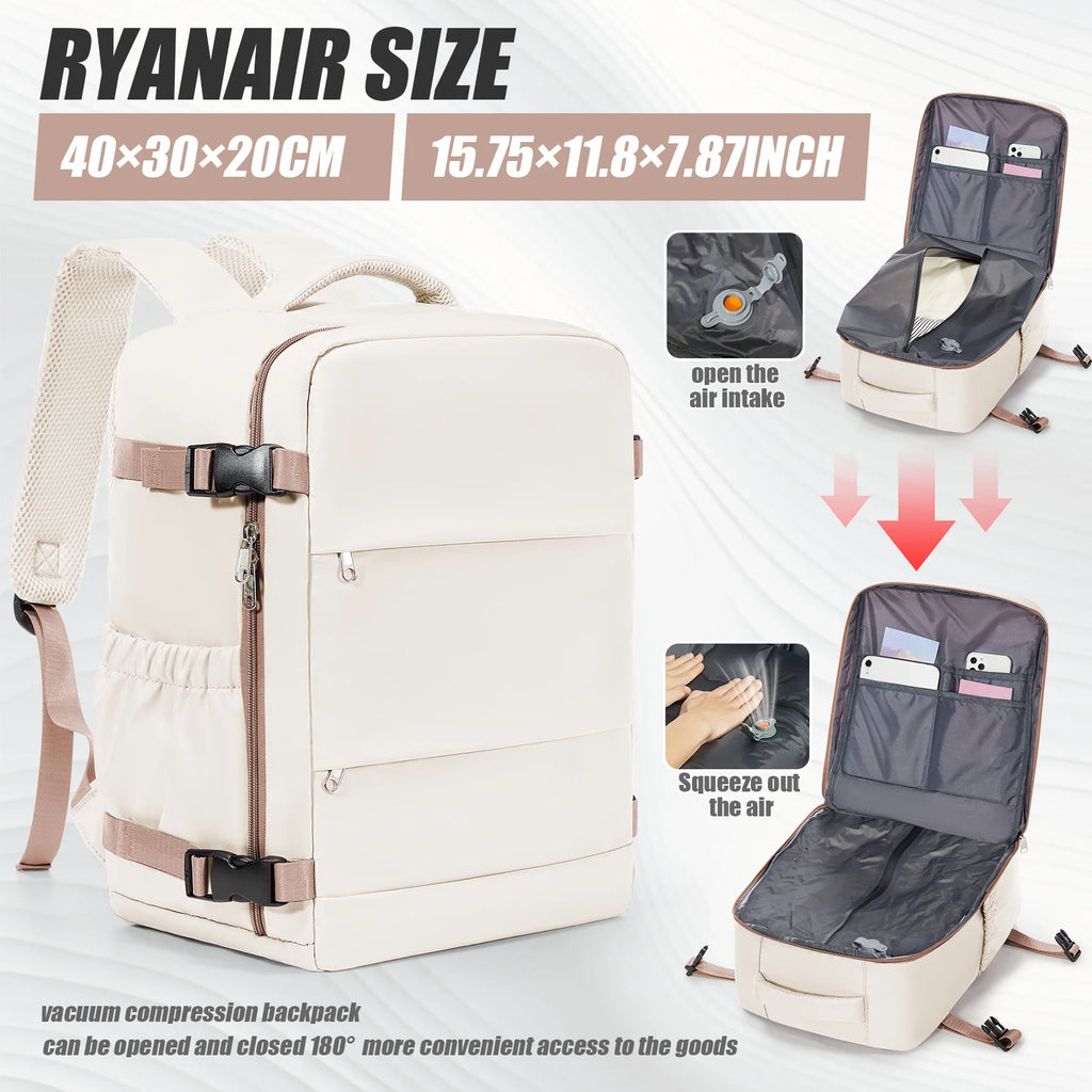 Vacuum Compression Backpack Ryanair 40x30x20 Travel Backpack EasyJet Wizzair Cabin Bag 15.6" Laptop Bag Men Backpack,Storage Bag