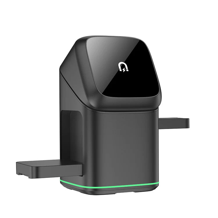 2025 Newest Universal Magnetic Charging Stand Cube Rotational 3 in 1 Touch Auto Rotation Wireless Charger With Light
