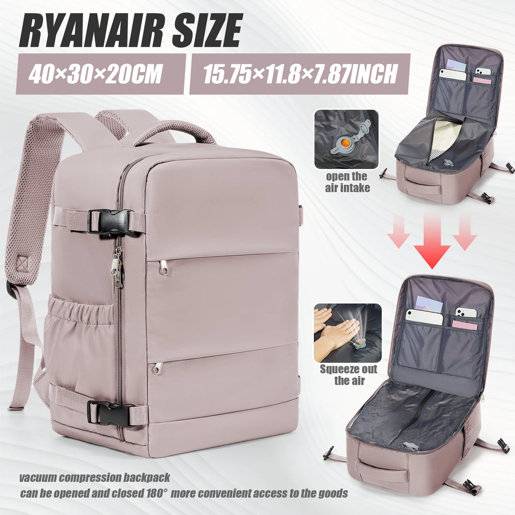 Vacuum Compression Backpack Ryanair 40x30x20 Travel Backpack EasyJet Wizzair Cabin Bag 15.6" Laptop Bag Men Backpack,Storage Bag