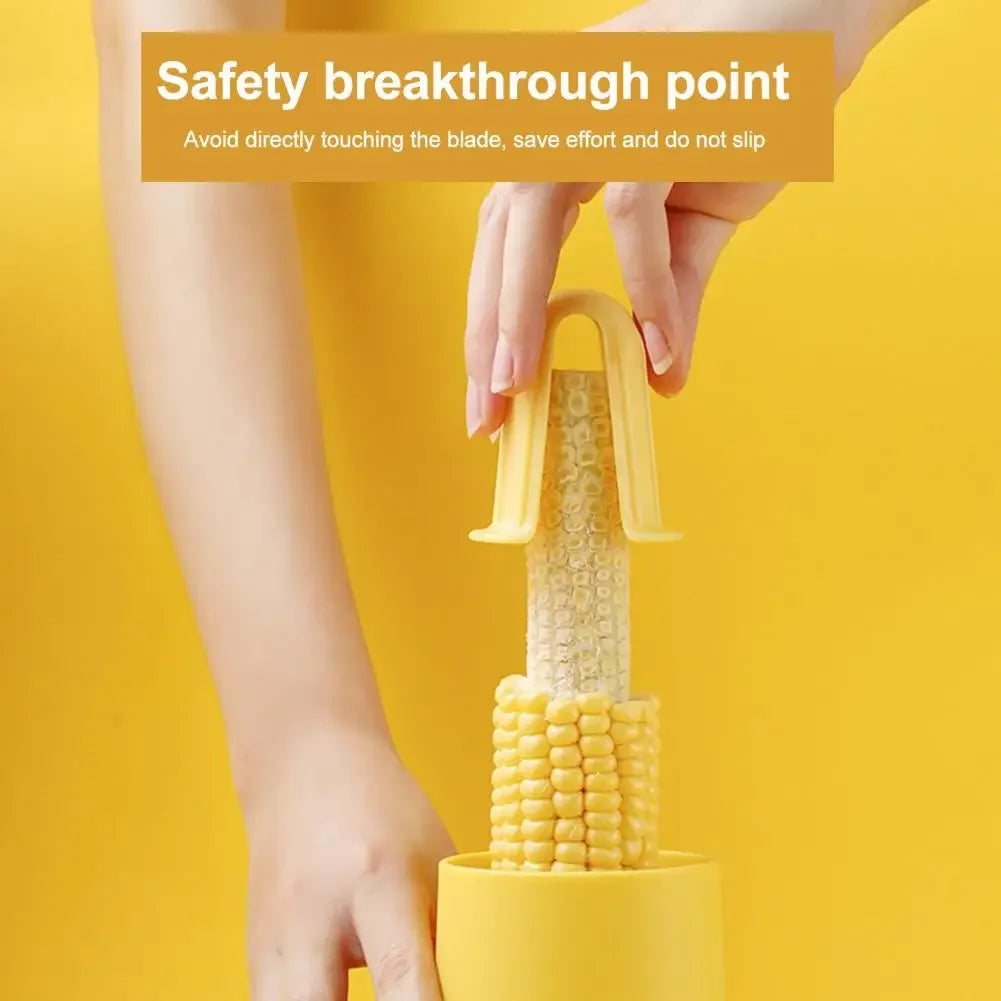 Corn Peeler Stripper with Sharp Blade Built-in Cup Grater Corn Kernel Cutter Ginger Grater Corn Cob Stripping Tool Remover