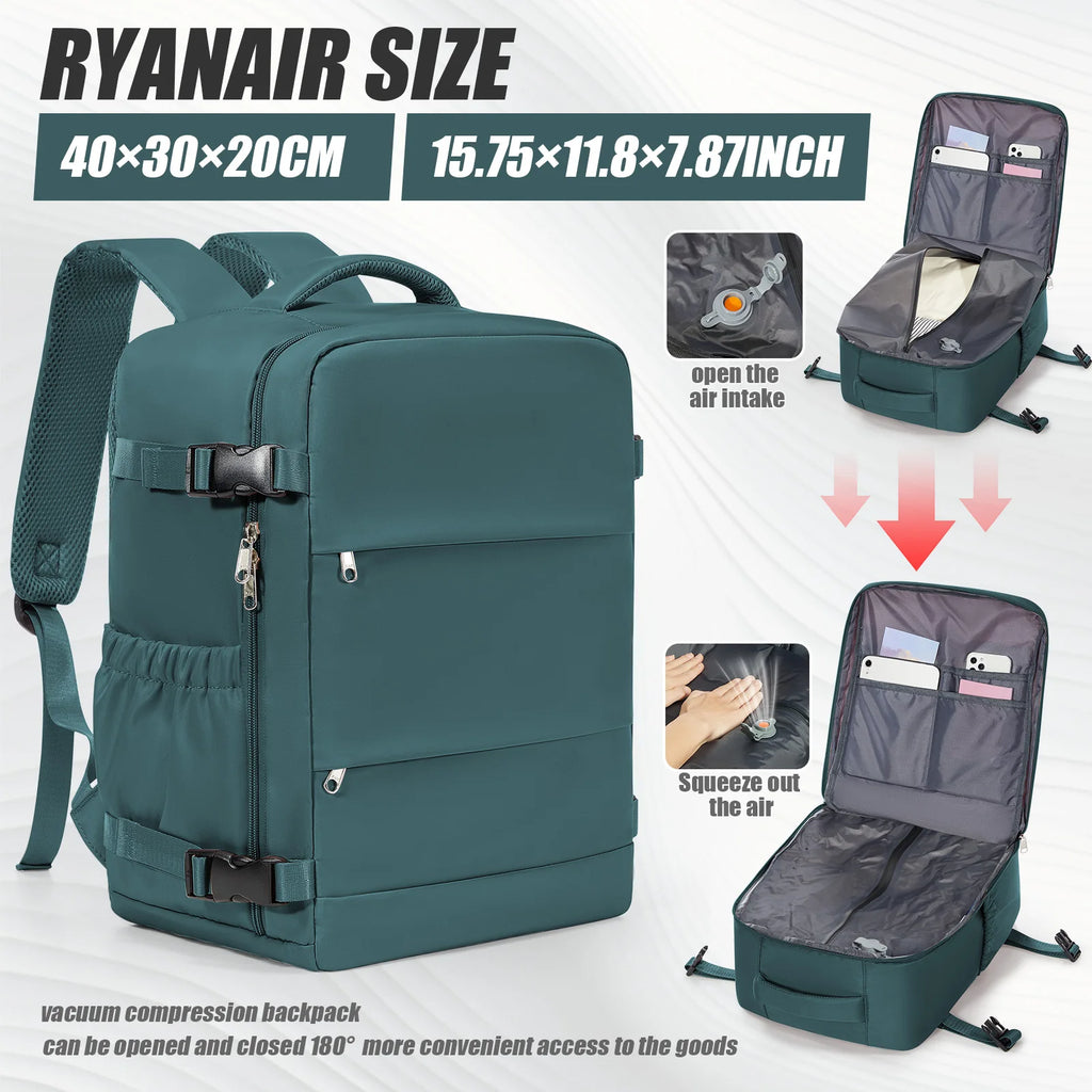 Vacuum Compression Backpack Ryanair 40x30x20 Travel Backpack EasyJet Wizzair Cabin Bag 15.6" Laptop Bag Men Backpack,Storage Bag
