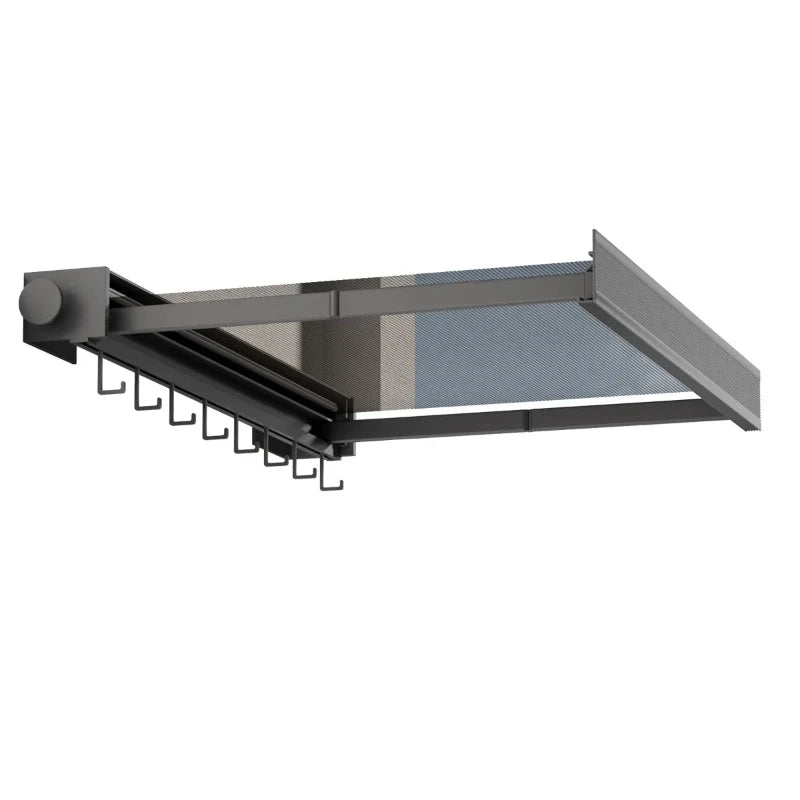 Space Aluminum Clothes Drying Rack Balcony Foldable Window No Punching Retractable Invisible Sweater Socks Clothes Drying Net