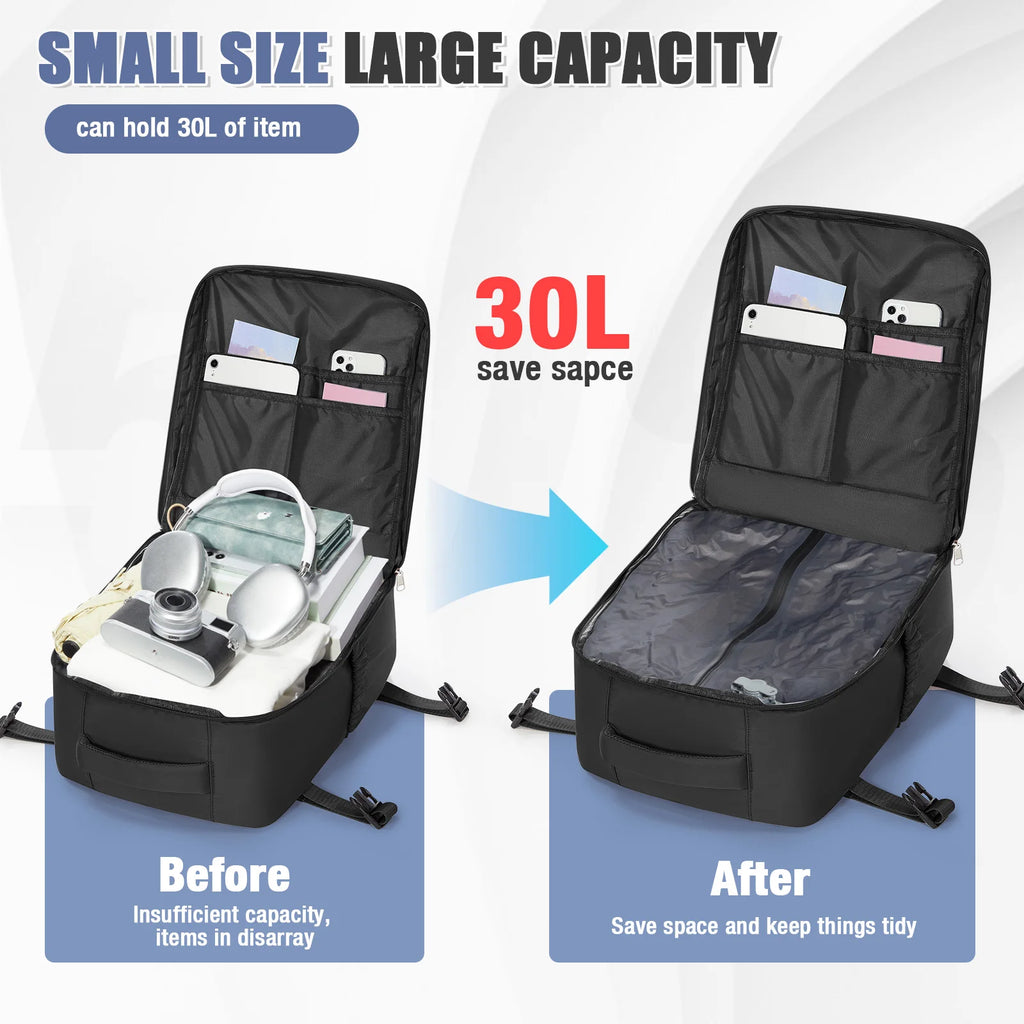 Vacuum Compression Backpack Ryanair 40x30x20 Travel Backpack EasyJet Wizzair Cabin Bag 15.6" Laptop Bag Men Backpack,Storage Bag