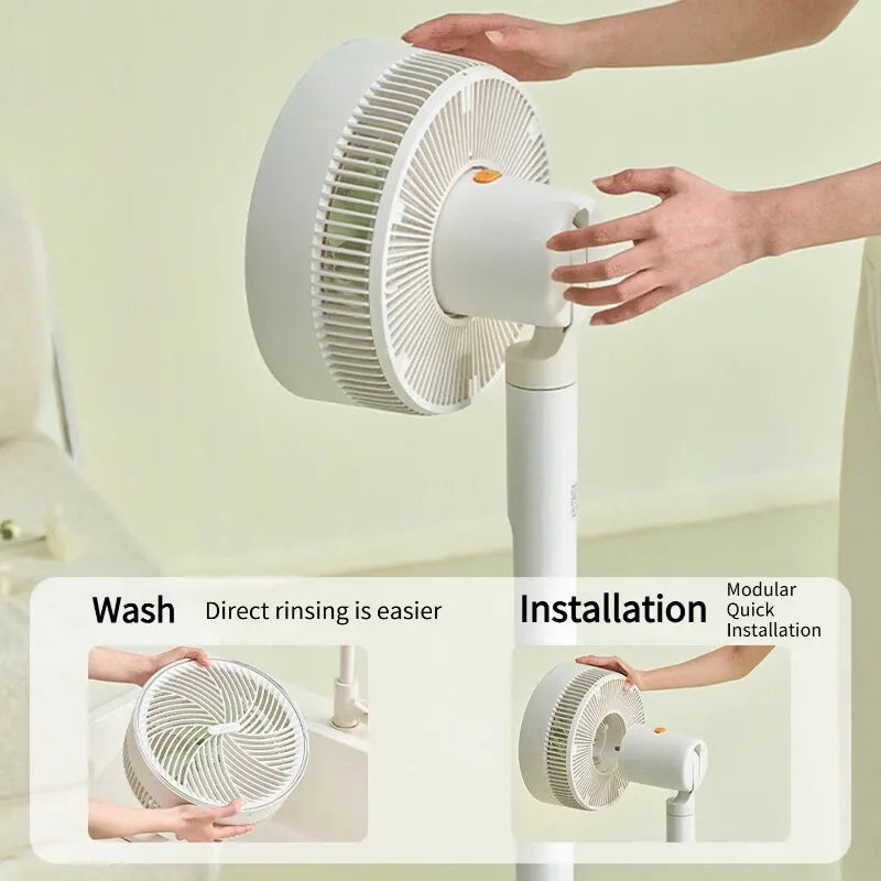 Midea 3D Oscillation Air Circulator Fan DC Inverter Quiet Standing Desk Fan Air Purifying Floor Fan for Home Use