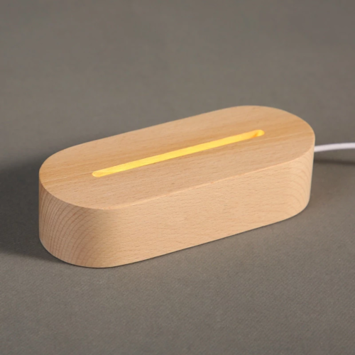 Acrylic LED Note Board Night Light with Wooden Base – Erasable Glowing Desktop Memo & Message Board