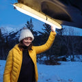 24" Inflatable Solar Camping Lantern,Magnetic LED Tube Light with USB-C