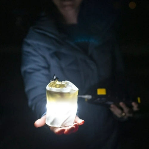 24" Inflatable Solar Camping Lantern,Magnetic LED Tube Light with USB-C