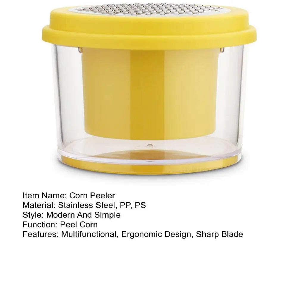 Corn Peeler Stripper with Sharp Blade Built-in Cup Grater Corn Kernel Cutter Ginger Grater Corn Cob Stripping Tool Remover